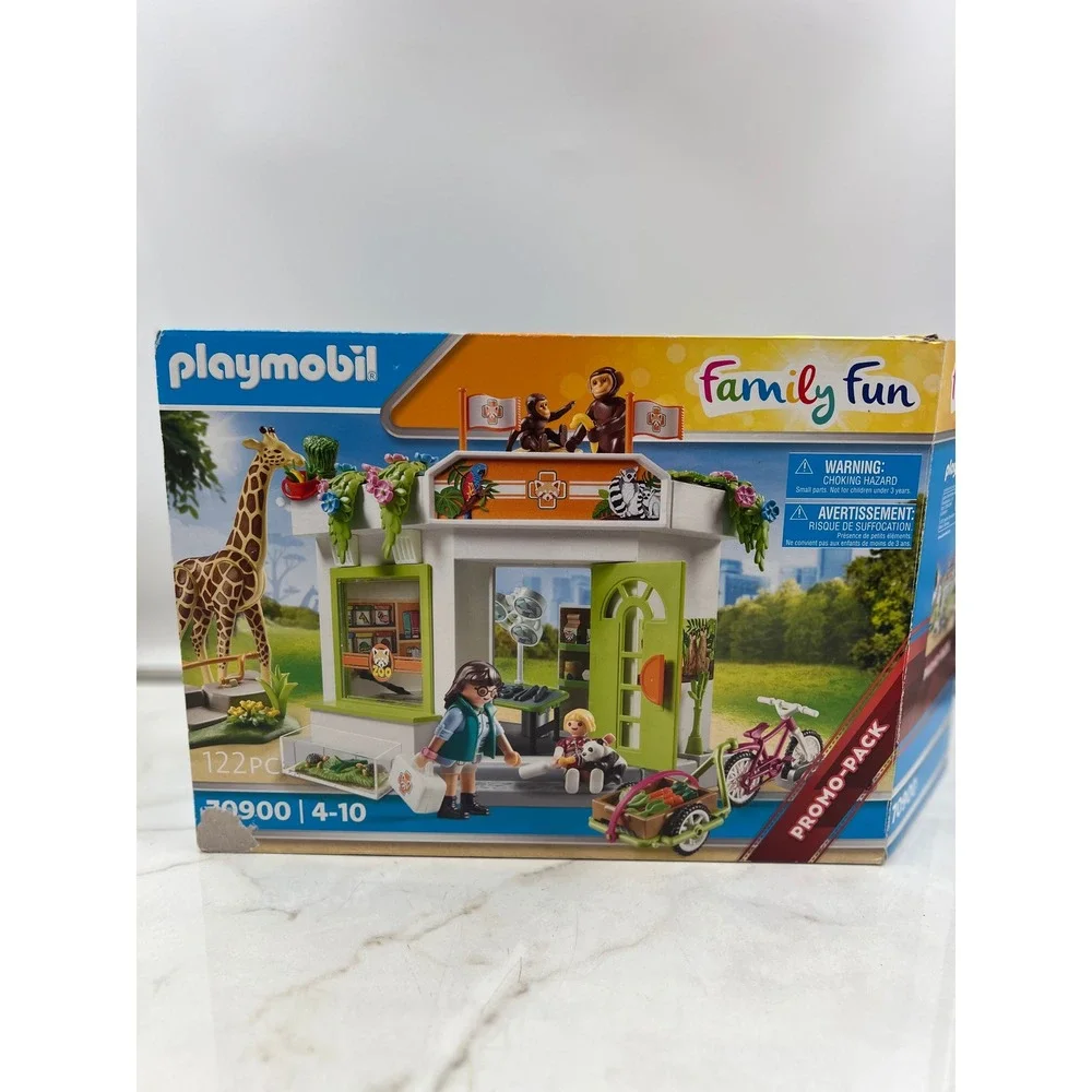 Playmobil Family Fun Zoo Vet Practice 70900 122pc Promo Pack Giraffe Monkeys Set